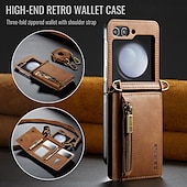 economico Cover Samsung-telefono Custodia Per Samsung Galaxy Z Flip 7 Z Flip 5 Z Flip 4 Z Flip 3 Copertura Posteriore con Supporto Magnetico Cerniera Retrò TPU PC Pelle PU