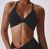 voordelige Sport bh&#039;s-Dames Lichte ondersteuning Sport bh&#039;s Running BH Open achterkant Gekruiste rug Goede top Gewatteerd Fitness Recreatiesport Hardlopen Ademend Lichtgewicht Zacht Zwart Roze Marine Blauw Effen