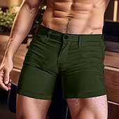 cheap Work Shorts-Men&#039;s Shorts Summer Shorts Work Shorts Casual Shorts Buttons Pocket Plain Comfort Short Holiday Beach Weekend Fashion Casual White Yellow