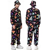 billiga Outfits-Retro / vintage 80-talet Hiphop Kläder Tillbehör set Sportkläder Disk Maskeradkläder Herr Karnevalsdräkt Halloween Karnival Nyår Fest / afton Prideparad Pride månad Vuxna Topp Byxor Armband Alla
