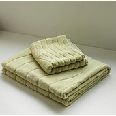 abordables Juegos de toallas-Toalla de baño de algodón, toalla de algodón absorbente, toalla de cara para niños, toalla de baño para adultos, color sólido