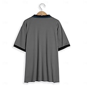 economico Polo classica da uomo-Per uomo POLO Camicia da golf Golf Informale Per eventi Collo a polo a costine Classico Manica corta Di tendenza Essenziale Color Block Collage Tasche Estate Standard Viola Grigio POLO