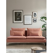 abordables Housse de canapé-Housse de section 3 places 100% coton couleur uniforme housses matelassées 8 pièces ensemble de housse de futon