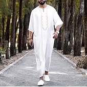 abordables Batas-Hombre Ropa de salón Bata de noche Camisa de dormir Raya Elegante Confort Batas tipo kimono Diario Hogar Poliéster Transpirable Escote en Pico Manga Corta Primavera Negro Blanco