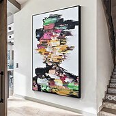 preiswerte Ölgemälde-Ölgemälde auf Leinwand mit Frauengesicht, Wandkunst, farbenfrohes Frauengesicht, handgefertigtes gesichtsloses Porträtgemälde, abstraktes Damengemälde, Frau, Leinwandkunst, Wohndekor für Wohnzimmer,