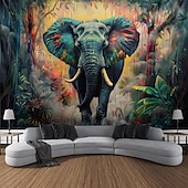 billiga djurgobelänger-målning färgrik elefant boho hängande gobeläng väggkonst stor gobeläng väggmålning dekor fotografi bakgrund filt gardin hem sovrum vardagsrum dekoration