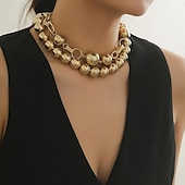 abordables Collares-Collar con perlas Perla Artificial Mujer Elegante Lujo Cuentas Boda Forma de Círculo Gargantillas Para Boda Fiesta
