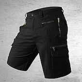 baratos Clássico-Homens Shorts táticos Bermuda Cargo Calção Shorts de Trilha Botões Bolso multi Tecido Vestível Curto Ao ar livre Diário Acampar e Caminhar Moda Clássico Preto Verde Claro
