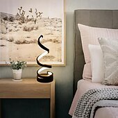 abordables Lámparas de mesa-Lámpara de mesa en espiral LED, moderna y sencilla, luz nocturna junto a la cama, tricolores, regulable, alimentada por USB, ambiente creativo, lámpara de escritorio, hogar, dormitorio, oficina,