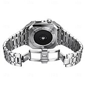 cheap Apple Watch Bands-Link Bracelet Compatible with Apple Watch band 44mm 45mm with Case Luxury Butterfly Buckle Stainless Steel Strap Replacement Wristband for iwatch Series 8 7 6 5 4 SE