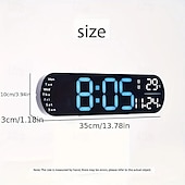 economico Luci decorative-Luce notturna a LED da 1 pz 8 colori, orologio multifunzione con display a LED corto con temperatura settimanale e calendario, telecomando Orologio da parete digitale intelligente 12/24 ore con luce d&#039;atmosfera 1 regolazione del colore