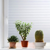 cheap Blackout Curtain-Blind Privacy Window Film Non Adhesive White Strips Window Sticker Faux Shutter Blinds Looking Static Cling Glass Covering for Home Office Security Protection UV Blocking