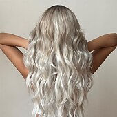 voordelige Synthetische trendy pruiken-Synthetische pruiken Uniformen carrière Kostuums Prinses Gekruld Golvend Middelste stuk Gelaagd kapsel Machinegemaakt Pruik 66.0 cm Lichtgoud Synthetisch haar Dames Cosplay Feest Modieus Blond Natuur
