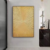 cheap Oil Paintings-Handmade Oil Painting Canvas Wall Art Decoration Abstract Texture Golden Light Radiant for Home Decor Rolled Frameless Unstretched Painting