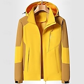 economico Fleece &amp; Giacche 3 in 1-Per uomo Giacca da sci All&#039;aperto Color Block Impermeabile Antivento Felpa con cappuccio Cappotto di neve Cappotto da sci Viaggi Nero Giallo Blu Cachi