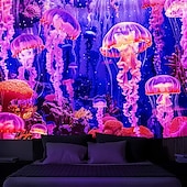billige Blacklight -billedvev-blacklight billedvev uv reaktiv glød i mørket glød party neon manet fantasi undersjøisk natur psykedelisk trippy tåkete hengende billedvev veggkunst veggmaleri for stue soverom