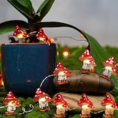 abordables Guirlandes lumineuses à piles-Guirlande lumineuse champignon avec télécommande, 8 modes d&#039;éclairage, 10 pieds, 30led, fonctionnement sur batterie, maison, chambre à coucher, fête de vacances, noël, mariage, décoration de jardin