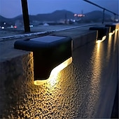 olcso Földi fények-6db vízálló napelemes fedélzeti lámpák, kültéri led napelemes lépcsőlámpák korláthoz, fedélzethez, teraszhoz, udvarhoz, oszlophoz, kerítéshez, lépcsőhöz és felhajtóhoz (meleg fény/fehér fény)