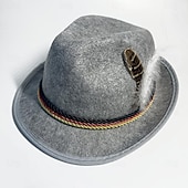 tanie Akcesoria-Oktoberfest Kapelusz tyrolski alpejski kapelusz Bawaria Niemiecki Monachium Łąki Męskie Tkanina w stylu tradycyjnym