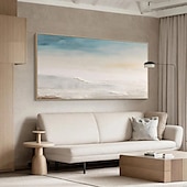 economico Quadri paesaggistici-dipinto a mano dipinto a olio minimalista con texture blu dipinto a mano da parete dipinto a mano con cielo e oceano dipinto a olio con cielo e oceano dipinto a mano con onde e spiaggia a olio