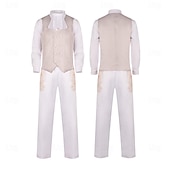 رخيصةأون أزياء-عتيق / معتق روكوكو العصر النابليوني معطف بنطلون ملابس نابليون ملابس تنكرية رجالي رويال عيد الرعب مهرجان حفلة تنكرية حفل / مساء كرنفال البندقية بالغين ربطة عنق معطف قميص