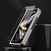 お買い得  サムスン用ケース-電話 ケース 用途 サムスンのギャラクシー Z Fold 5 Z Fold 4 Z Fold 3 バックカバー とスクリーンプロテクター リングバックル 耐衝撃 レトロ風 TPU メタル PUレザー