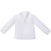 abordables Tenues-Médiéval Renaissance 17ème siècle Pantalon Tenues Chemise Pirate Viking Ranger Garçons Pirate Fantaisie Steampunk Halloween Carnaval Performance LARP Foire de la Renaissance Enfant Chemise Pantalon