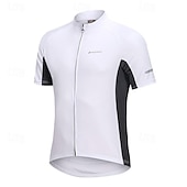 voordelige Herenjassen &amp; Gilets-Gelukkig Voor heren Wielrenshirt Korte mouw Fietsen Shirt met 3 achterzakken Bergracen Ademend Sneldrogend Anatomisch ontwerp Lampenkatoen Zwart Wit Rood Sport Kleding