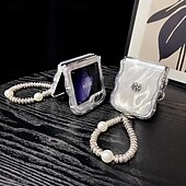 お買い得  サムスン用ケース-電話 ケース 用途 サムスンのギャラクシー Zフリップ6 Z Flip 5 Z Flip 4 Z Flip 3 バックカバー リストストラップ付き 耐衝撃 TPU