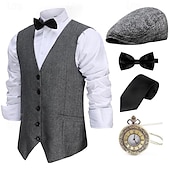 levne oblečení-Retro Řvoucí 20s 20. léta 20. století Úbory Vesta Sada příslušenství Gentleman Gangster Pánské předvečer Všech svatých Karneval Nový rok Karneval Večírek Plesová maškaráda Dospělé Nákrčník Vesta