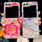 cheap Samsung Cases-Phone Case For Samsung Galaxy Z Flip 6 Z Flip 5 Back Cover Ultra Thin Shockproof Flower Floral TPU
