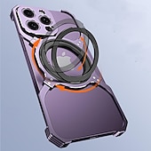 baratos Capas para iPhone-telefone Capinha Para iPhone 16 Pro Máx. iPhone 15 14 Pro Max Plus iPhone 13 Pro Max Capa traseira Magnética Suporte para carregamento sem fio Antichoque Cores Gradiente TPU Metal