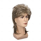 お買い得  メンズウイッグ-マレットウィッグ 80年代のコスチューム ファンシーパーティーアクセサリー コスプレウィッグ 合成ウィッグ