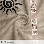 voordelige Etnisch patroon-Voor heren Etnisch Overhemd Overhemd met knopen Korte mouw Casual Tribal Vakantie Dagelijks Zomer Lente opa kraag Band Kraag Knop Afdrukken Groen Khaki Abrikoos Beige