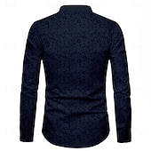economico Camicie eleganti da uomo-Per uomo Camicia Camicia elegante Camicia con Bottoni Formale Ferie Blu Marrone Verde Rosso rosa Manica Lunga Colletto alla coreana Estate Primavera &amp; Autunno Abbigliamento Bottoni