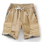 cheap Retro Vintage &amp; Ethic-Men&#039;s Geometric 3D Print Shorts Summer Shorts Casual Shorts Mid Waist Designer Ethnic Style Retro Vintage Casual Daily Holiday Pocket Drawstring Elastic Waist Designer Clothing Apparel