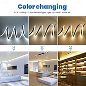 זול אורות COB Strip-cob led רצועת אורות dc 12v 320 דיודות cob גמיש led בר סרט סרט ליניארי לעיצוב החדר 1m/2m/3m/4m/5m