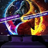 levne Tapiserie Blacklight-blacklight gobelín uv reaktivní záře ve tmě záře party neonový kouzelník zen yinyang psychedelický trippy mlhavý závěsný gobelín nástěnná malba pro život