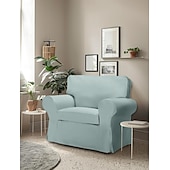 cheap Sofa Cover-Cotton 1 Seat Chair Sofa Cover with Cushion Cover , Replacement  Armchair Cover 1 Seat Couch Slipcover for Dogs, Replacement Sofa Furniture Protector  LITB PRIME cover Ektcover
