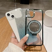 お買い得  iPhone用ケース-電話 ケース 用途 iPhone 17 Pro Max 17 Air 16 15 14 Pro Max Plus 13 12 11 Pro Max バックカバー スタンド付き ブリンブリングリッターシャイニー 耐衝撃 TPU 仕上げ