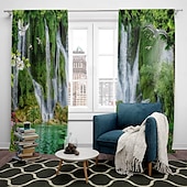 billiga Gardiner och draperier-2 paneler natur skog gardin draperier mörkläggningsgardin för vardagsrum sovrum kök fönster behandlingar värmeisolerat rum mörkläggning