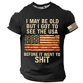 tanie Patriotyczna koszulka dla weteranów-Święto Weteranów Męski Patriotyczny Weteran Amerykańska Flaga T-shirt Krótki Rękaw T-shirt 3D Druk Koszulka z Okrągłym Dekoltem Styl Uliczny Impreza Urodzinowa Ulica Czarny Niebieski Zielony Lato