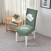 cheap Chair Cover-Water Resistant Elastic Dining Chair Cover for Dining Room Kitchen Wedding Hotel Banquet Restaurant Anti-dirty Seat Chair Covers
