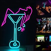 cheap Neon LED Lights-Oktoberfest Cocktail USB Neon LED Sign Light, Luminous Styling Neon Light Beer Bar Club Acrylic Neon Light for Hotel Bar Cafe Birthday Party Teen Room Wall Decoration Light Sign 1PC