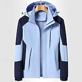 economico Fleece &amp; Giacche 3 in 1-Per uomo Giacca da sci All&#039;aperto Color Block Impermeabile Antivento Felpa con cappuccio Cappotto di neve Cappotto da sci Viaggi Nero Giallo Blu Cachi
