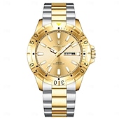 abordables Montres à quartz-Poedagar hommes montre à quartz minimaliste en plein air mode décontracté lumineux calendrier date semaine étanche montre en acier