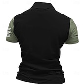 economico Giorno dell&amp;#39;Indipendenza-Giorno dell'Indipendenza Americana Per uomo Bandiera Americana Veterani Polo con zip Maglia da golf Manica Corta Magliette polo Camicie con Colletto Casual Abbigliamento casual alla moda