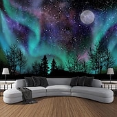 tanie gobelin krajobrazowy-natura wiszące gobelin wall art duży gobelin mural wystrój fotografia tło koc kurtyna strona główna sypialnia salon dekoracja północne światło aurora