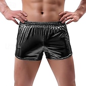 levne Spodní části-Retro 80. léta Mini Kraťasy PU šortky Disko Lesklý latexový patent Kov Pevná barva Pánské předvečer Všech svatých Karneval Pride Parade Měsíc hrdosti Dospělí Kraťasy Léto