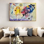 levne Umělecké malby-ruční práce žlutá červená modrá olejomalba od wassily Kandinsky olejomalba umělecká díla obrovská malba na plátně velká abstraktní olejomalba domácí výzdoba